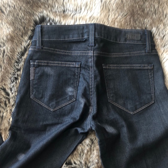 Paige edgemont dark skinny jeans w/ zipper detail - Picture 3 of 10